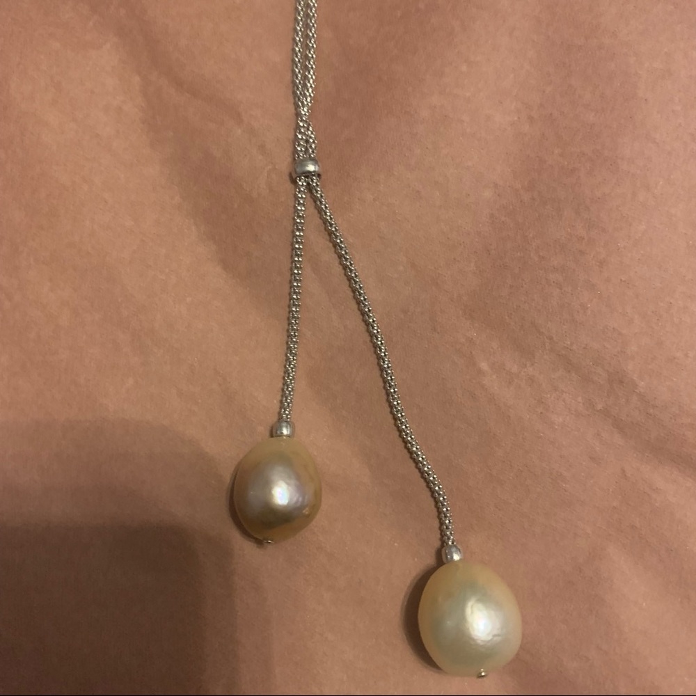 Honora Two  Pearl Pendant Necklace Sterling Silver 925